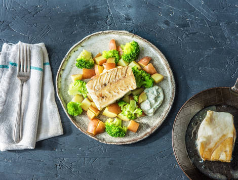 Filet d'églefin pommes de terre et brocolis