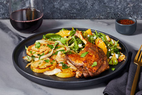 Citrus Duck Confit with Onion-Thyme Potatoes