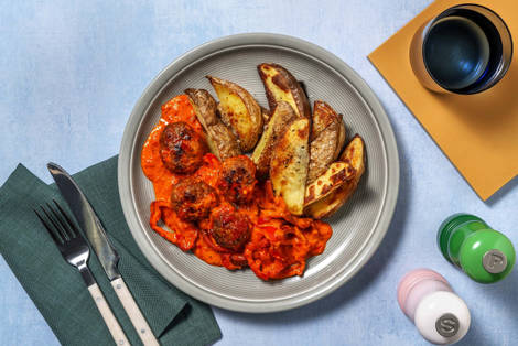 Albondigas: Rinderhackbällchen in pikanter Paprikasoße