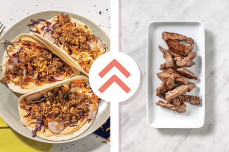 Asian Beef Strip & Radish Slaw Tacos