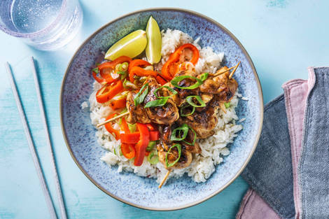 Asiatische Hähnchenspieße mit Honig