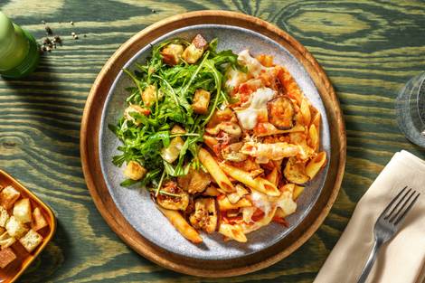 Aubergine Parmigiana Style Pasta