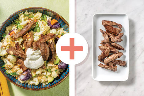 Easy Aussie Double Beef & Roast Veggie Couscous