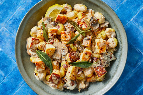 Creamy Gnocchi with Mushrooms and Butternut Squash