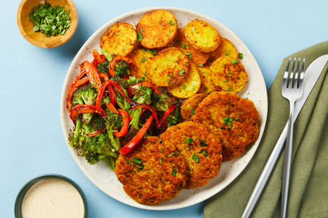 Assiette de galettes de Beyond Meat® façon persane