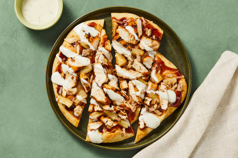 SuperQuick Grilled BBQ Chicken Flatbreads
