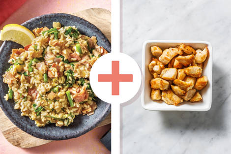 Chicken, Bacon & Basil Pesto Risotto