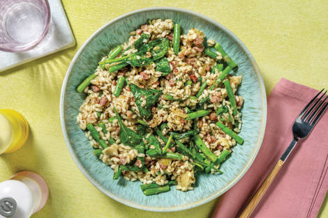 Bacon & Basil Pesto Risotto