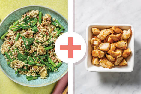 Chicken, Bacon & Basil Pesto Risotto