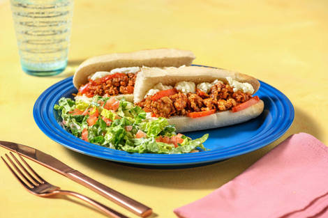 Baguette met gekruide kip en mozzarella