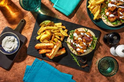 Baharat Pulled Chicken Flatbreads