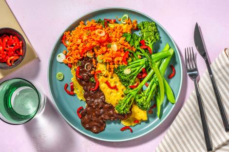 Kokos-Curry-Pfannkuchen mit Bohnenfüllung