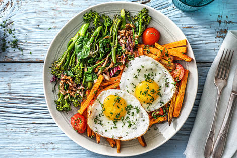Bataat en cherrytomaten uit de oven