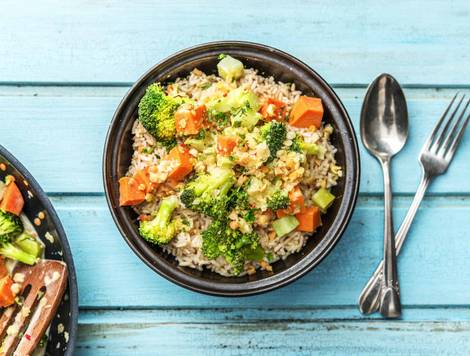 Bataat-linzencurry met broccoli