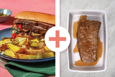 Double BBQ Beef Brisket & Capsicum-Mushroom Sub