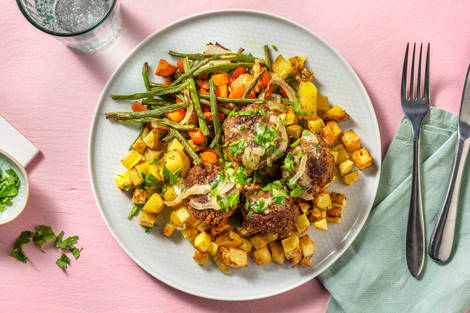 Galettes de bœuf en sauce thym et oignon