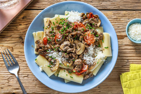 Beefy Sicilian Mushroom Rigatoni
