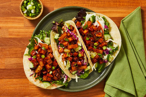 BBQ-Jerk Tofu and Pineapple Wraps