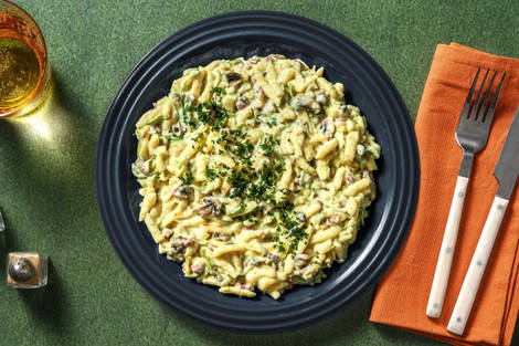 Blitzschnelle Käsespätzlepfanne mit Bacon