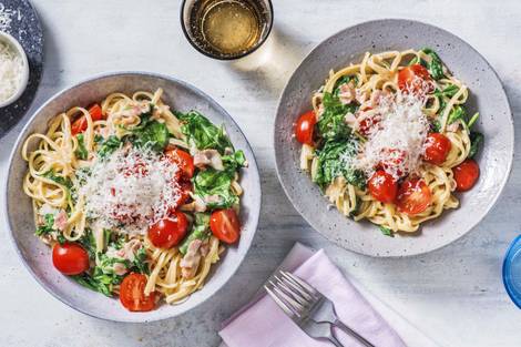 Blitzschnelle Pasta nach Carbonara-Art