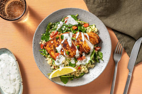 Bols de boulgour et de poulet