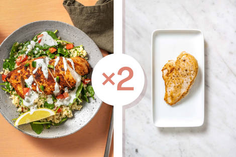 Bols de boulgour et de poulet double