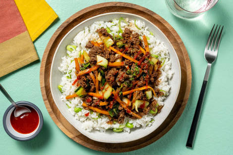 Bols de poulet haché à la sauce sésame-teriyaki