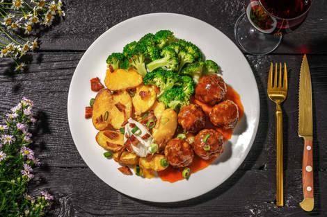 Glazed Bison Meatballs