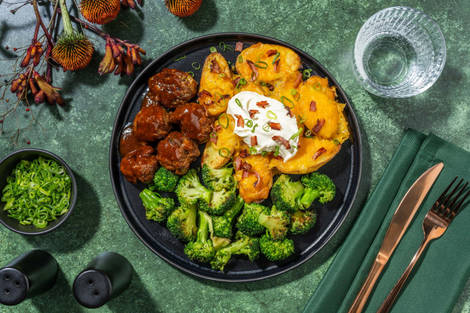 Glazed Bison Meatballs