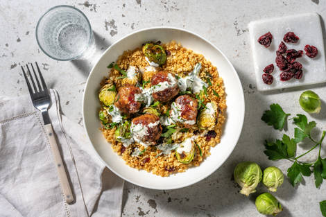 Boulettes de porc glacées à la tartinade de figues