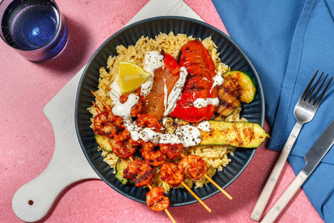 Brochettes de crevettes grillées