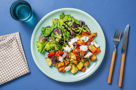 Mozzarella auf Antipasti-Gemüse