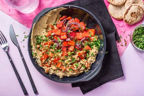 Légumes rôtis et houmous maison