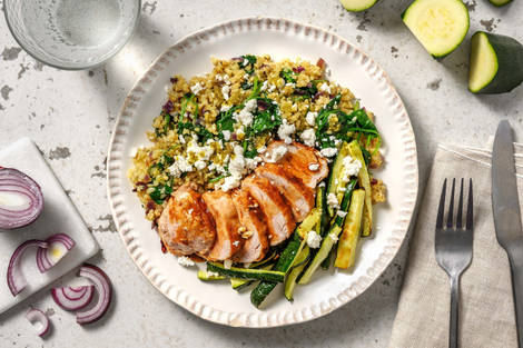 Bulgurbowl met zoete varkenshaas