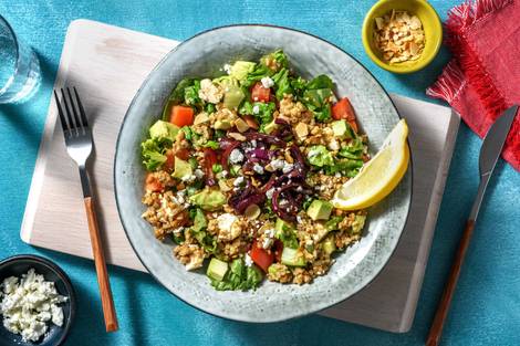Salade de lentilles au boulgour à l'avocat et feta