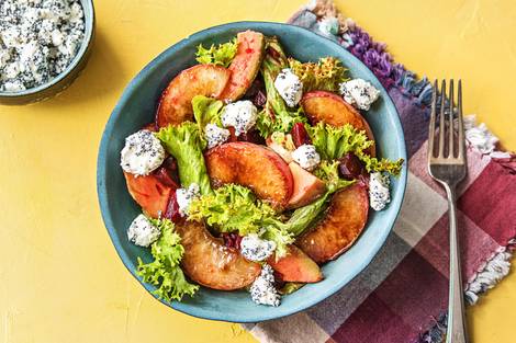 Avocadosalat mit Mohn-Hirtenkäse,