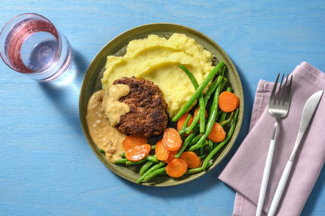 Wildzwijnburger met mosterdroomsaus