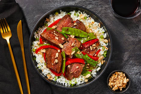Quick Ginger and Striploin Steak Stir-Fry