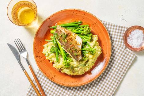 Cajun Sea Bass and Parsley Dressing