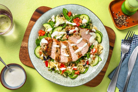 Salade de souvlaki au porc faible en calories