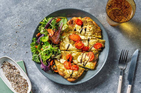 Pains plats façon caprese