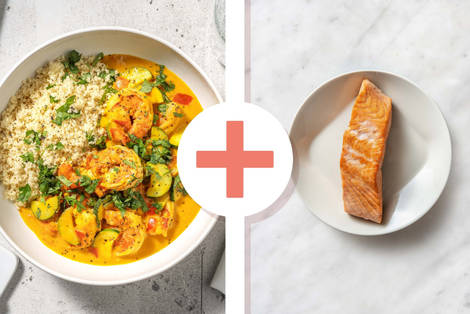 Cari de crevettes et de saumon