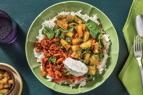 Caribbean Lentils & Pineapple Salsa