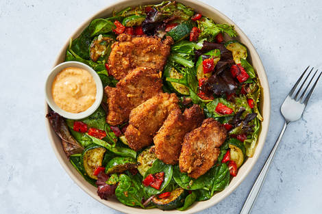 Médaillons de porc en croûte de parmesan