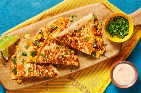 Charred Corn & Poblano Quesadillas