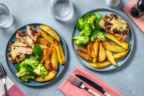 Cheese and Caramelised Onion Pork Steak