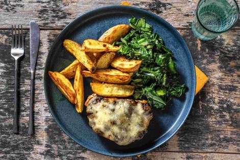 Cheese and Caramelised Onion Pork Steaks