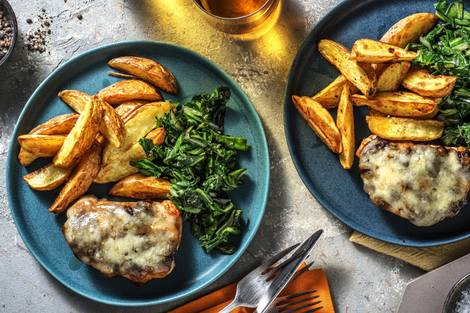 Cheese & Caramelised Onion Pork Steaks