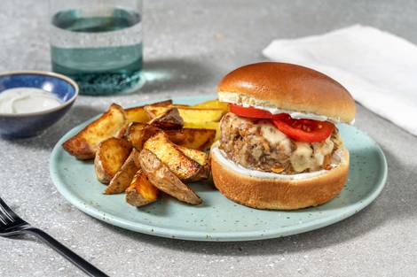 Cheeseburger mit verstecktem Gemüse