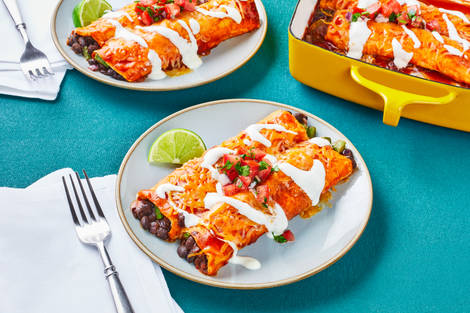 Cheesy Black Bean Enchiladas